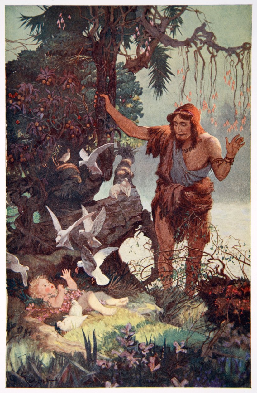 "الراعي يجد الطفل سميراموس" ، 1915. بواسطة إرنست ويلكوزينز