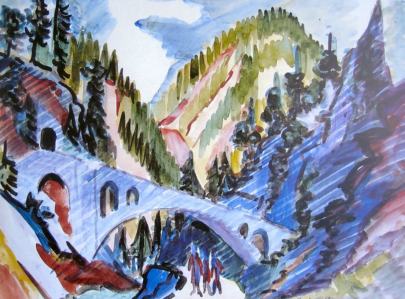 الجسر في Landwassertal بواسطة إرنست لودفيج كيرشنر