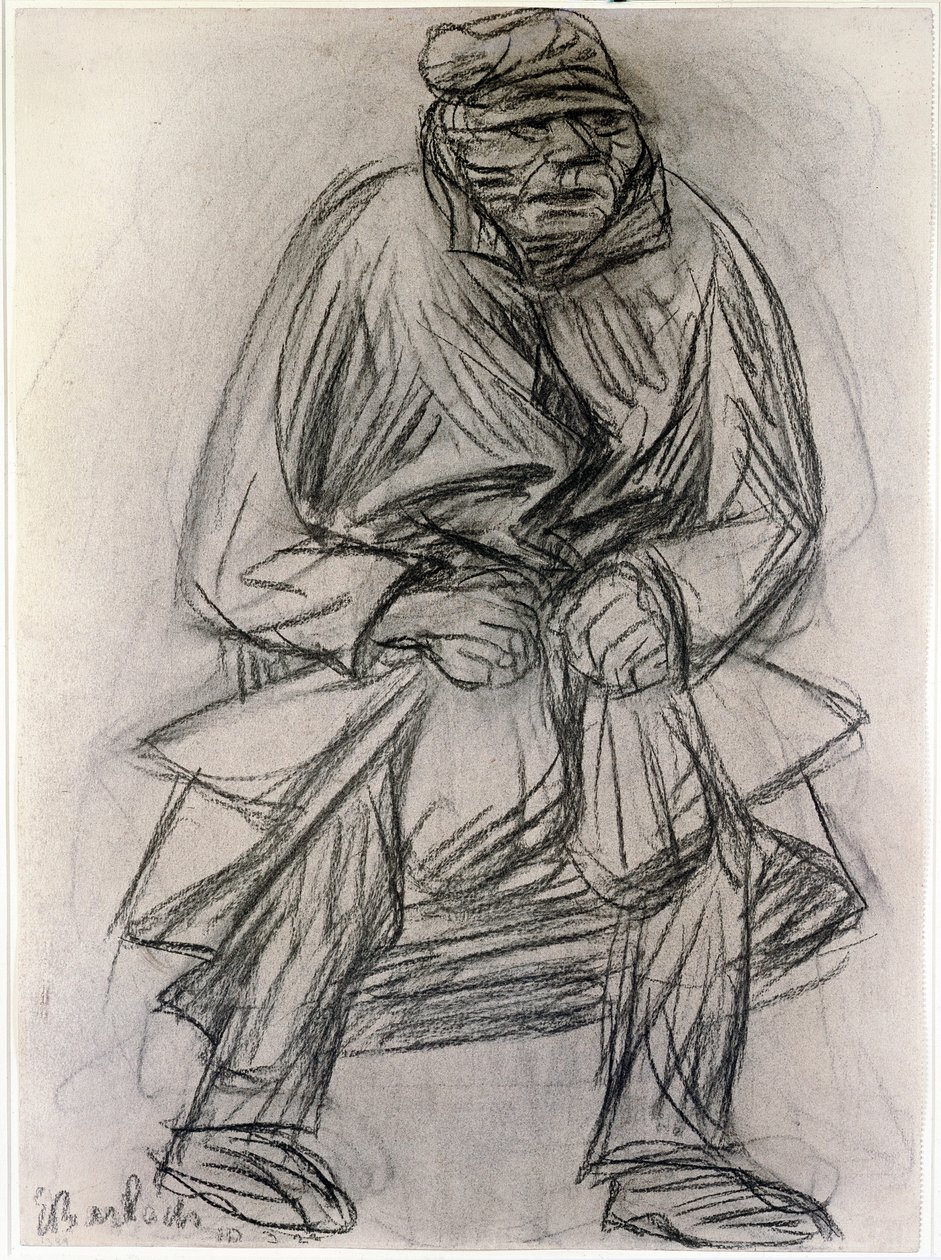 شخصية شحاذ. رسم إرنست بارلاخ (1870-1938) متحف نيويورك للفن الحديث بواسطة إرنست بارلاخ
