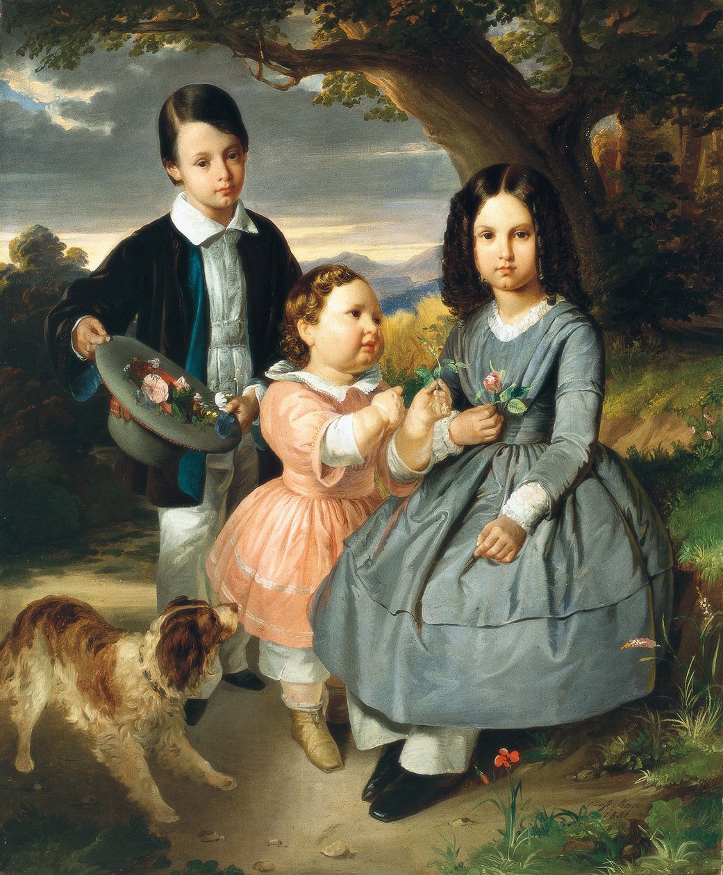 صورة جماعية للأطفال ، لموسر وإرنست كريستيان (1815-1867). زيت على قماش بواسطة إرنست كريستيان موزر