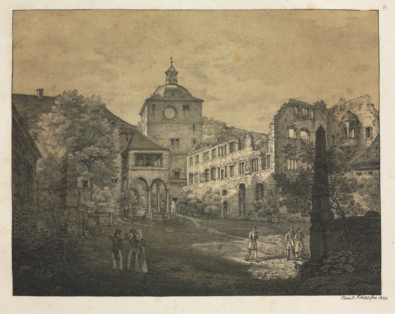 ست مناظر لقلعة هايدلبرغ: Castle Terrace بواسطة ارنست فرايز