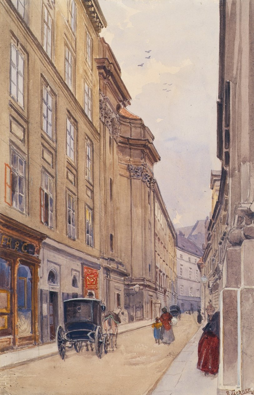 Dorotheergasse في فيينا مع Versatzamt القديم بواسطة إرنست جرانر