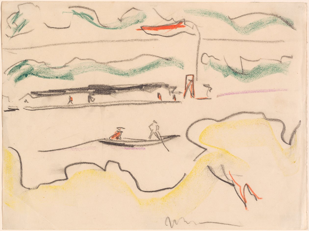 Elbe Landscape بالقرب من درسدن ، 1909. بواسطة إرنست لودفيج كيرشنر