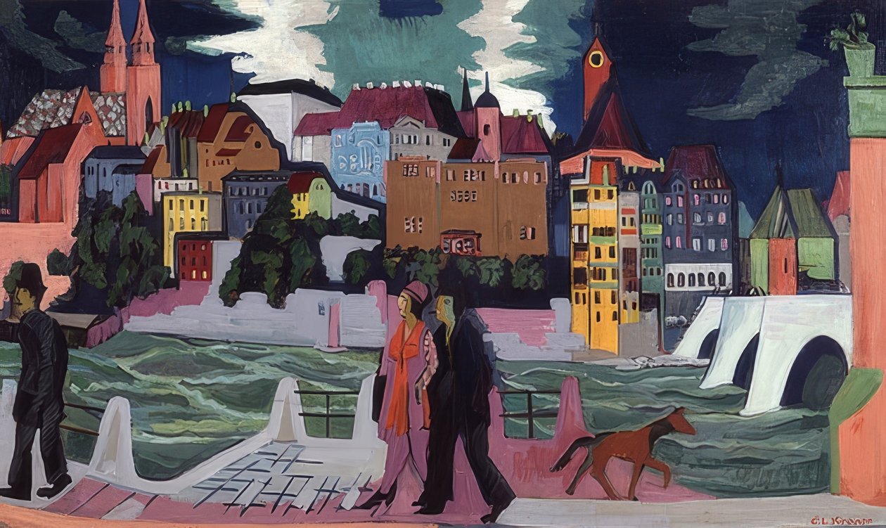 عرض بازل والراين. 1927-28 بواسطة إرنست لودفيج كيرشنر