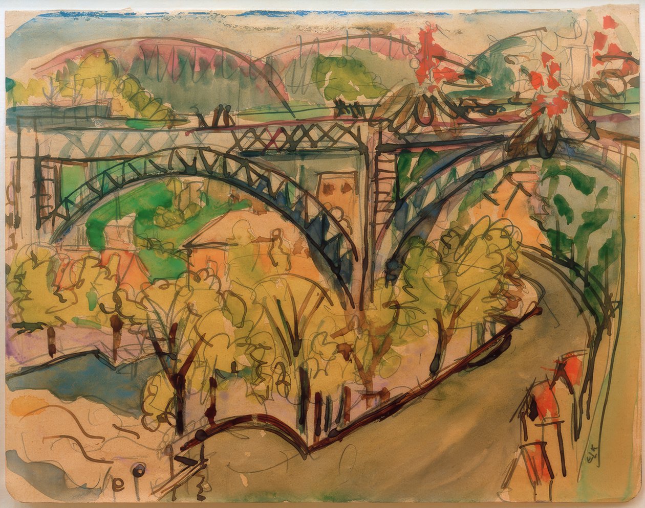 ELKirchner ، جسر السكة الحديد - 1916 بواسطة إرنست لودفيج كيرشنر