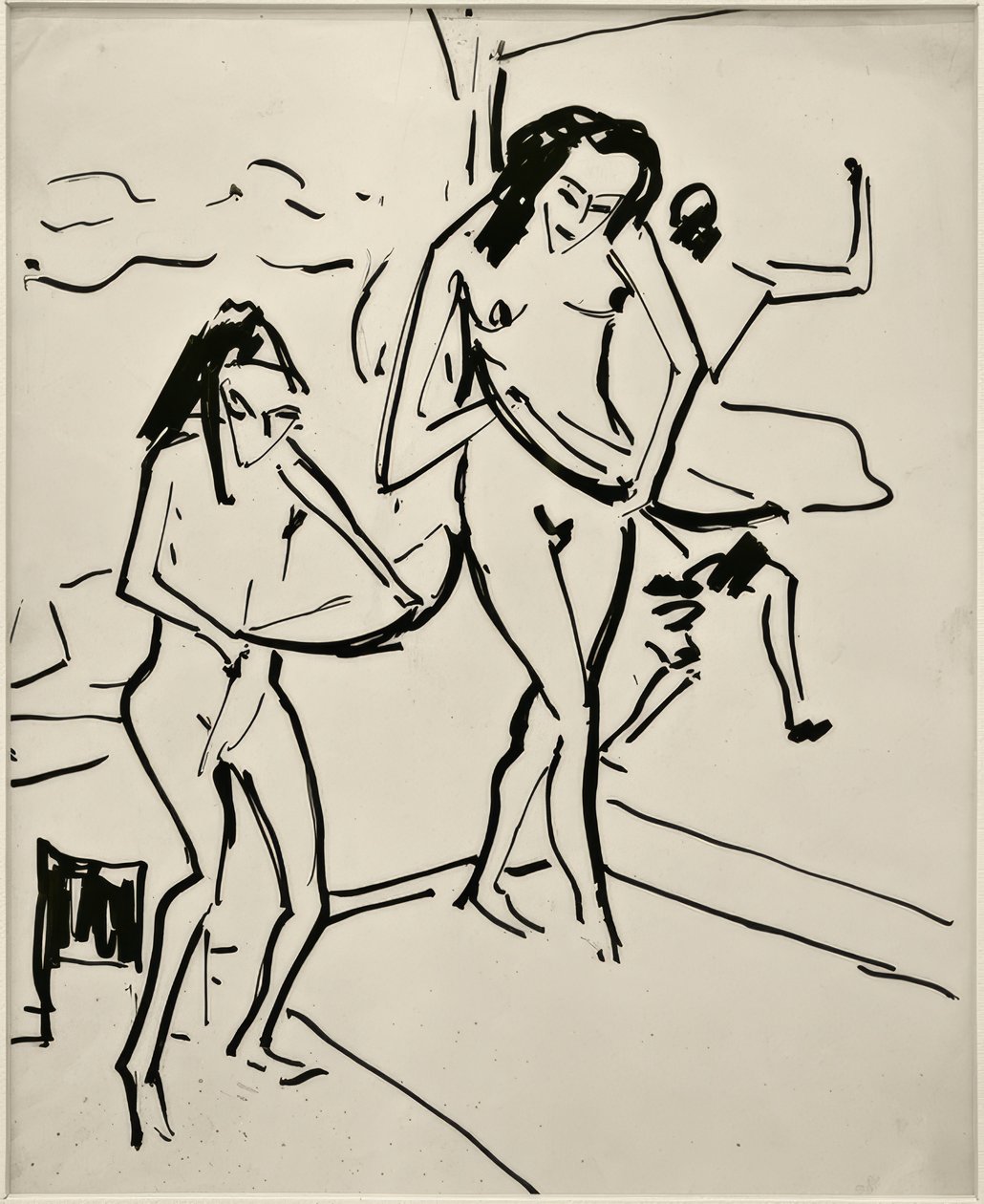 بدون عنوان (Marcella and Senta with bow) بواسطة إرنست لودفيج كيرشنر
