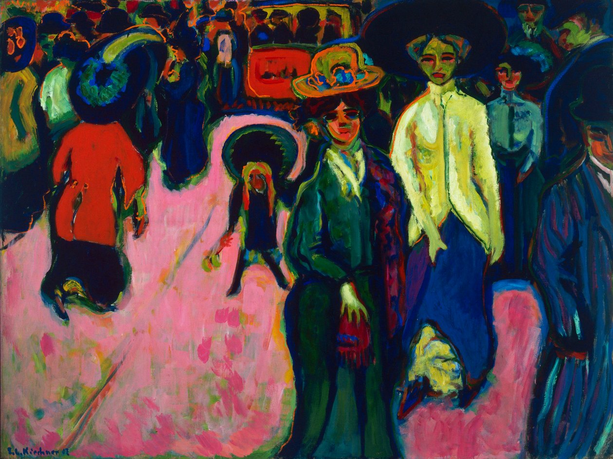 شارع دريسدن (ألمانيا). لوحة رسمها إرنست لودفيج كيرشنر (1880-1938) ، زيت على قماش بواسطة إرنست لودفيج كيرشنر