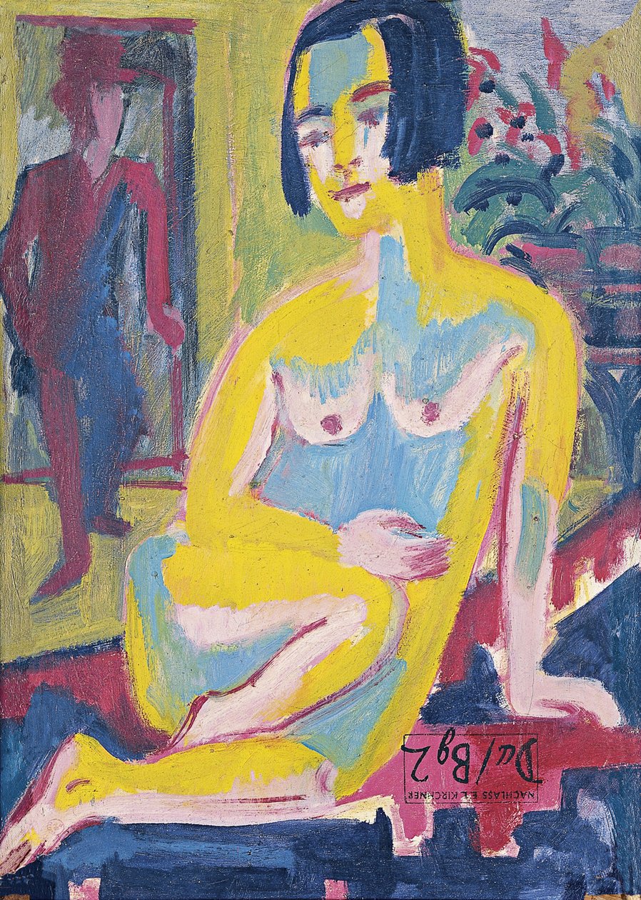 أنثى جالسة عارية. دراسة ، حوالي 1921-1923 بواسطة إرنست لودفيج كيرشنر