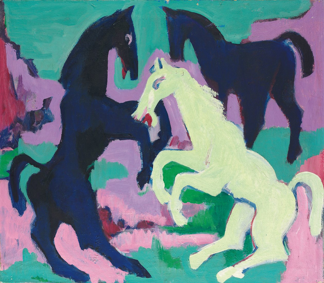 ثلاثة خيول ثلاثة خيول ، ج .1923 بواسطة إرنست لودفيج كيرشنر