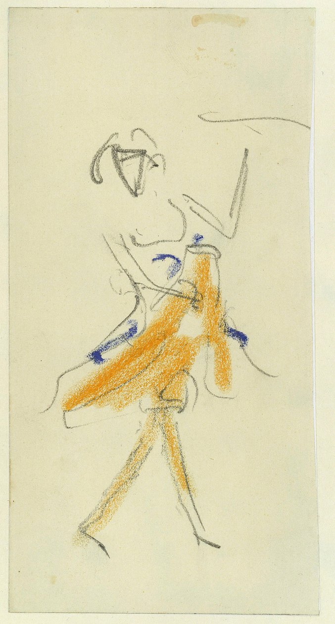 راقصة. عمل من قبل إرنست لودفيج كيرشنر (1880-1938) ، وقلم رصاص وباستيل على ورق مقوى بواسطة إرنست لودفيج كيرشنر