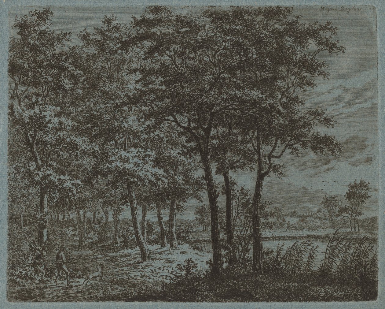 منظر طبيعي مع فلاح يحمل حطبًا ، ج. 1800. بواسطة إرنست ويليم جان باجيلار