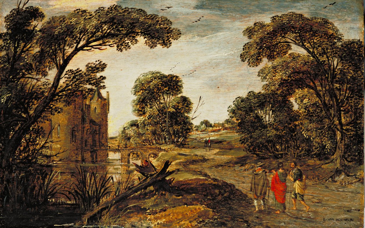 منظر طبيعي صيفي (الطريق إلى عمواس) 1612-13 بواسطة Esaias van de Velde