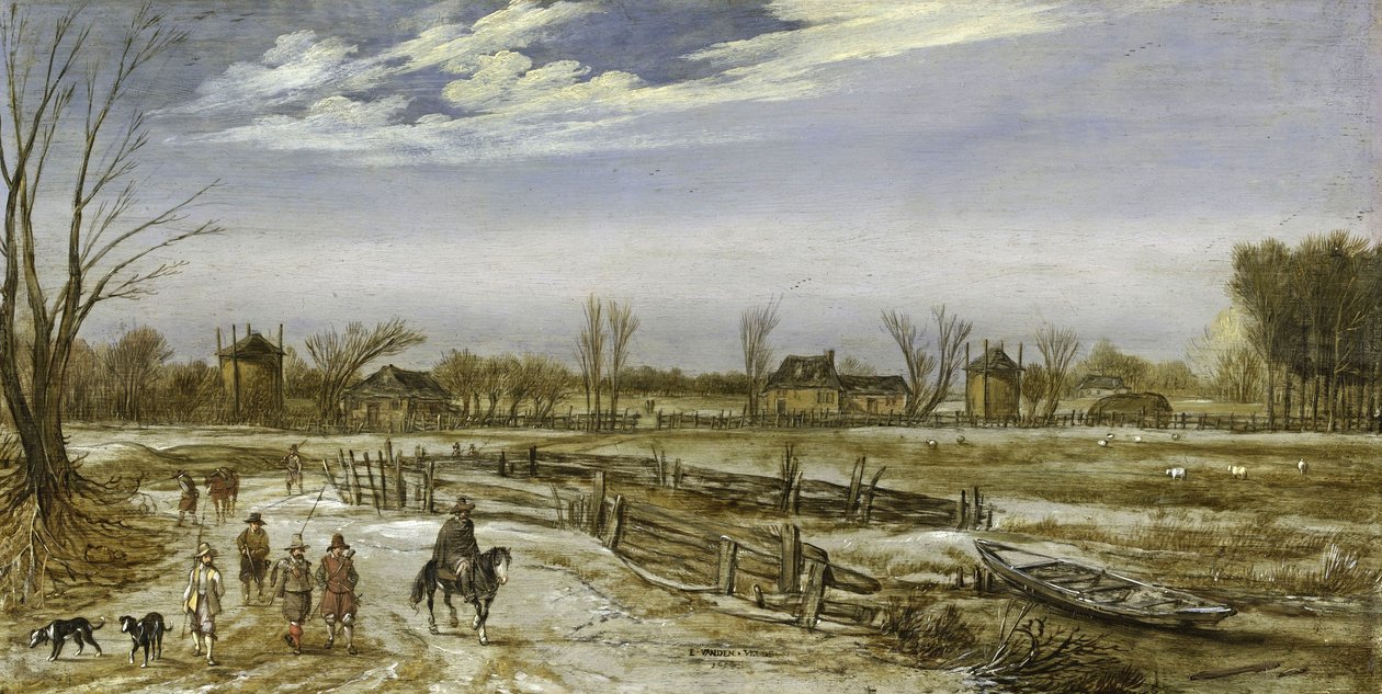المناظر الطبيعية الشتوية ، 1614 بواسطة Esaias van de Velde