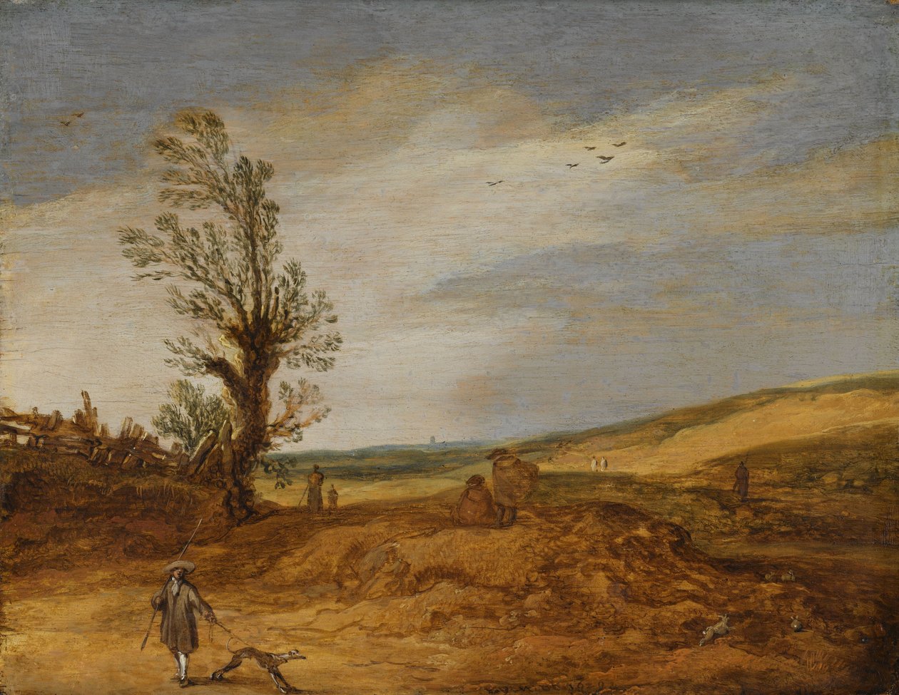 منظر في الكثبان الرملية بواسطة Esaias van de Velde