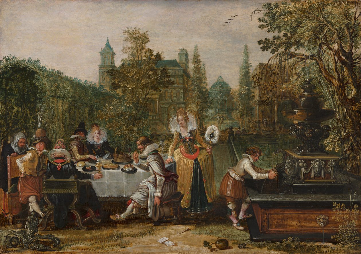 شركة ميري في حديقة ، 1614 بواسطة Esaias van de Velde