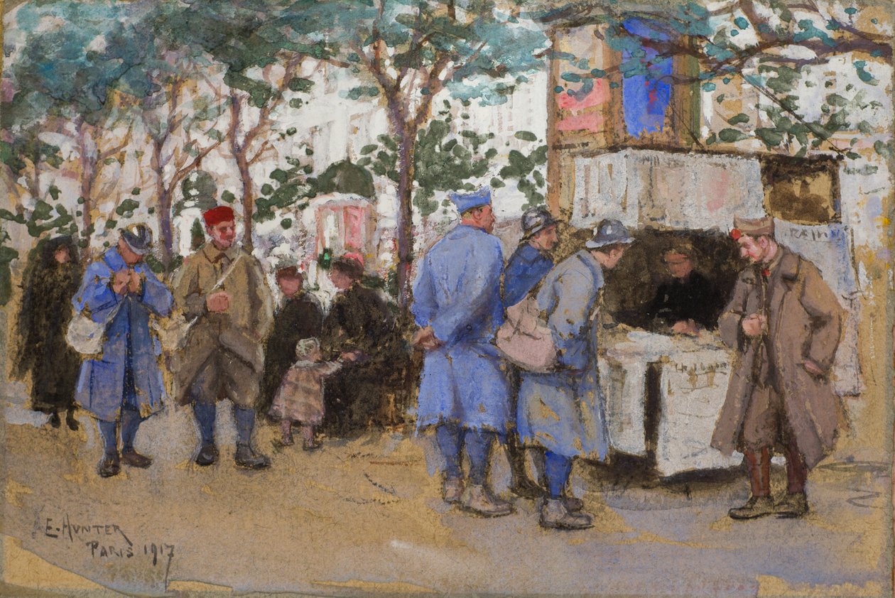 جنود في جناح صحفي ، باريس ، 1917 بواسطة إثيل هنتر