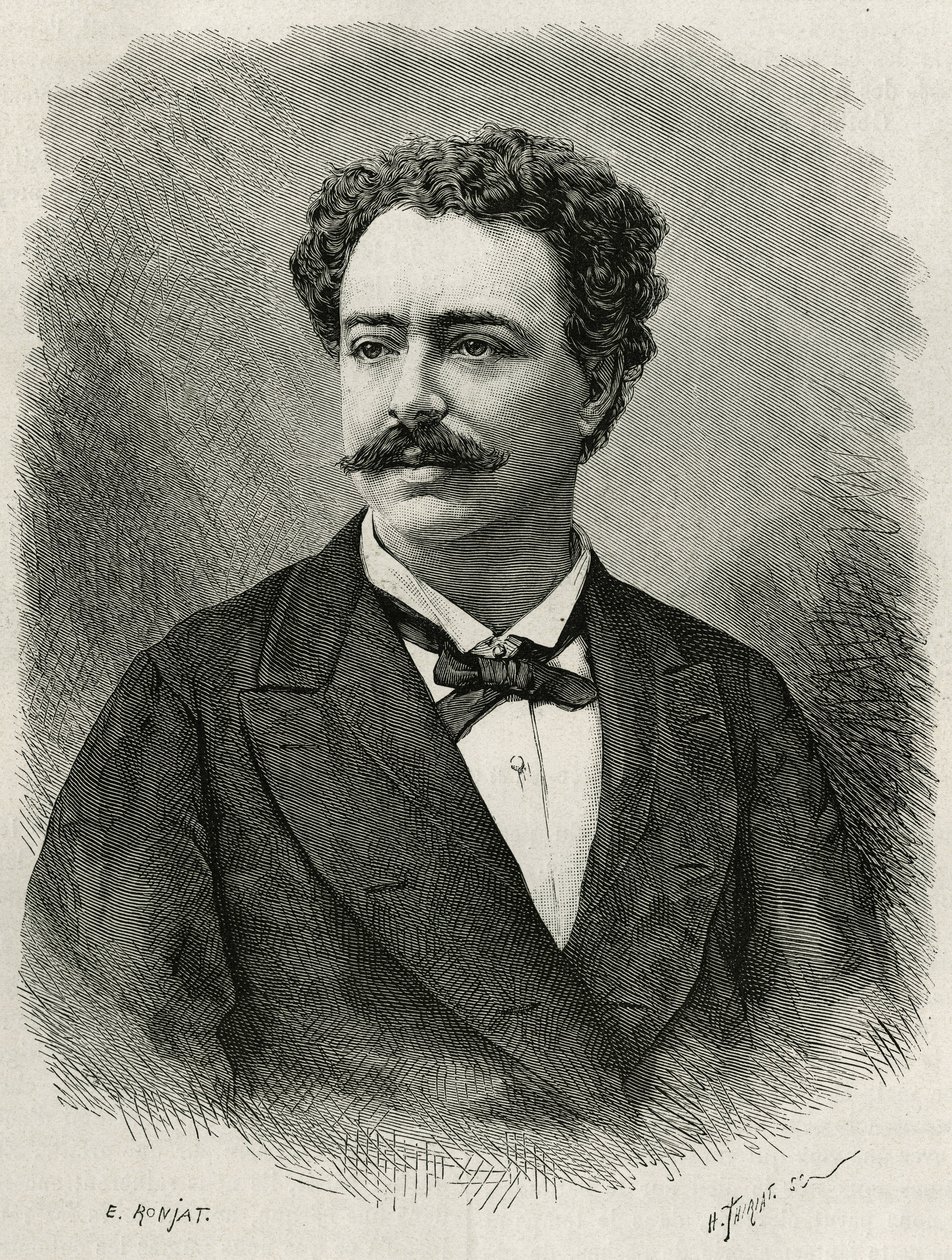 صورة للمؤلف والرحالة إدموندو دي أميسيس (1846-1908) ، كاتب إيطالي ، نقش بواسطة رونجات ، لتوضيح قصة المغرب بواسطة إدموندو دي أميسيس ، في عام 1875 ، نُشرت في جولة العالم ، تحت إشراف إدوارد شارتون بواسطة إتيان أنطوان يوجين رونات