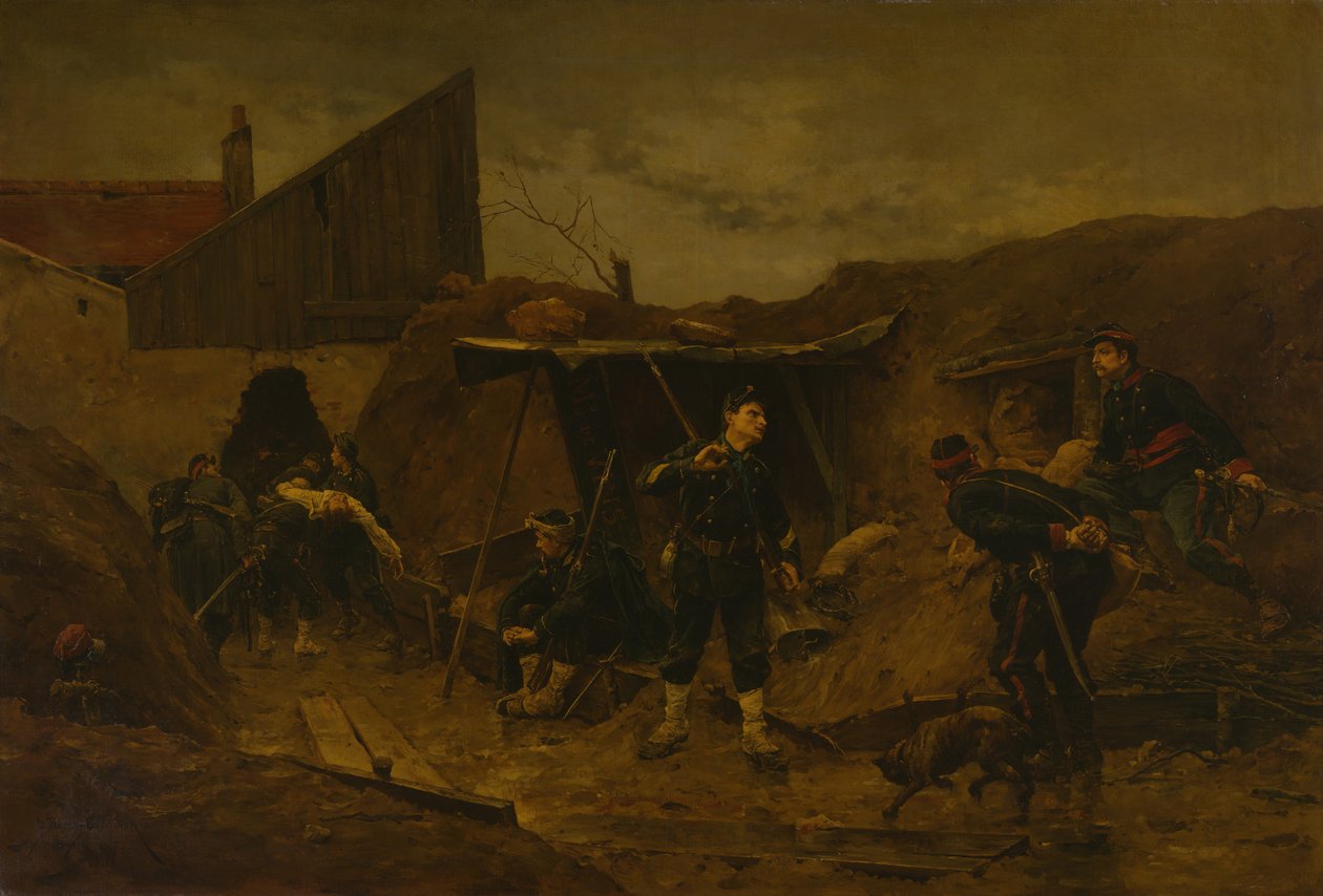 في الخندق ، ج. 1875. بواسطة إتيان برن بيليكور