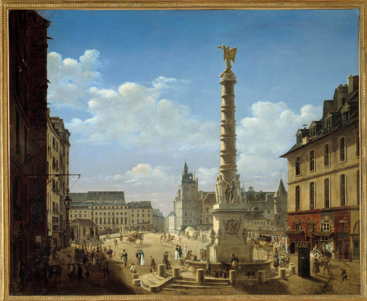 مكان ونافورة شاتليت اللوحة التي رسمها إيتيان بوهوت (1780-1862) 1810 شمس. 0.81x0.99 م باريس ، متحف كارنافالي بواسطة إتيان بوحوت