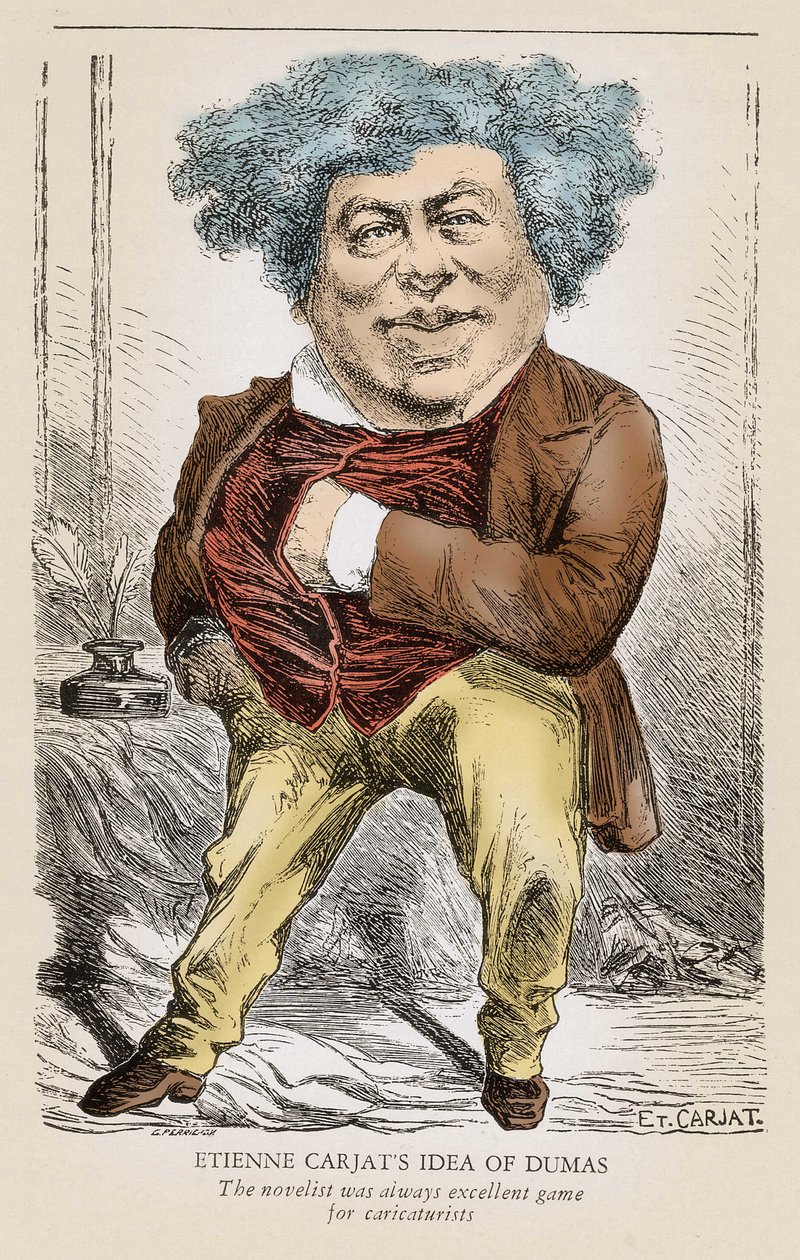 صورة ألكساندر دوما (1803-1870) الأب: رسم كاريكاتوري لإتيان كارجات. بواسطة إتيان كارات