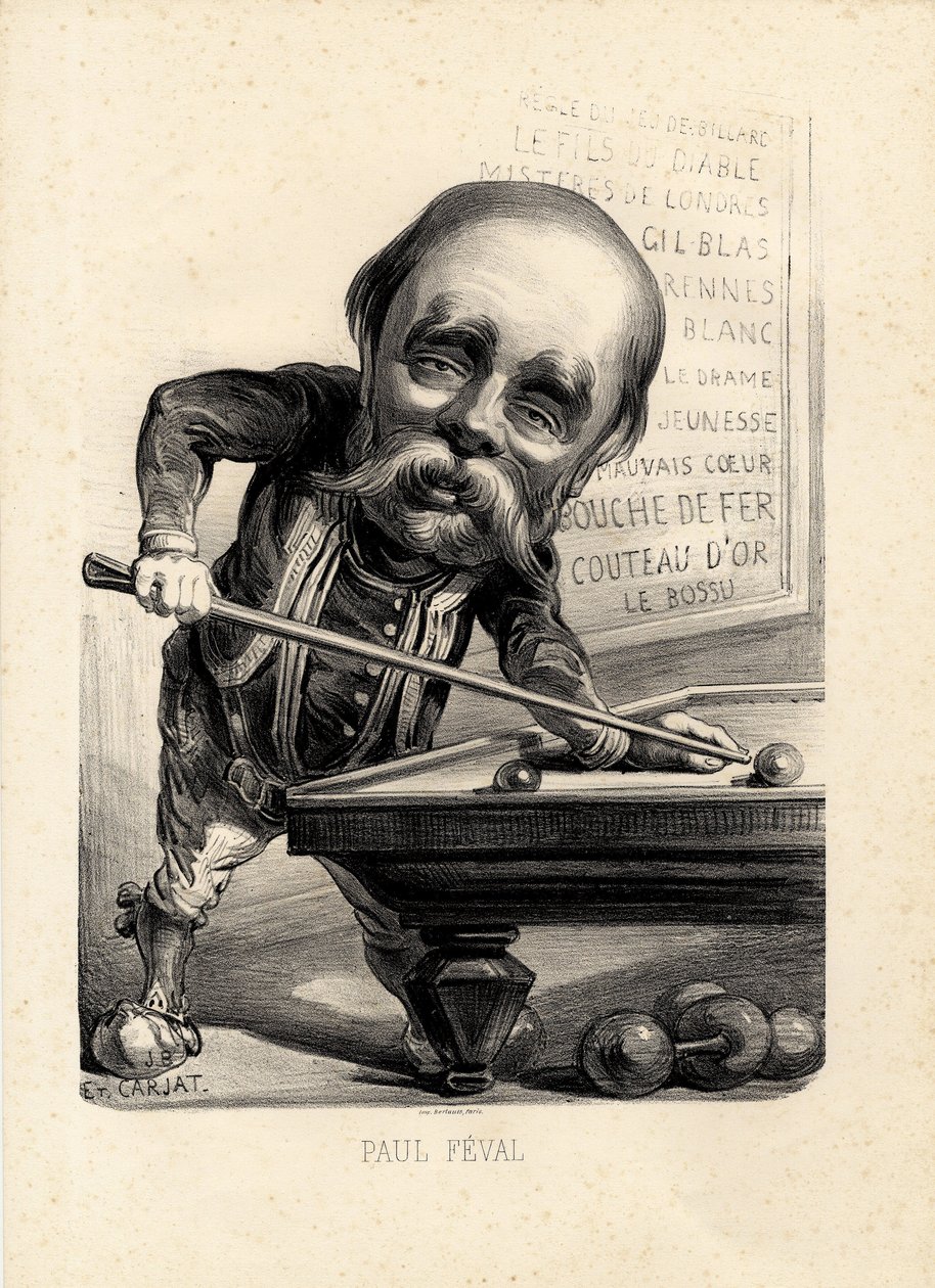 flying leaf - Illustration by Etienne Carjat (1826-1906): Billiards - Feval Paul (1816-1887) بواسطة إتيان كارات