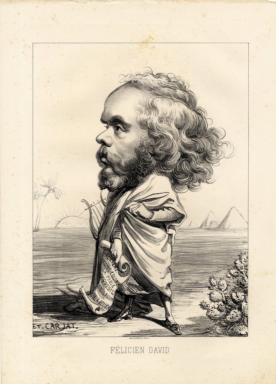 الورقة الطائرة - رسم إيتيين كارجات (1826-1906): مصر ، ليري ، الأهرامات - ديفيد فيليسيان (1810-1876) بواسطة إتيان كارات