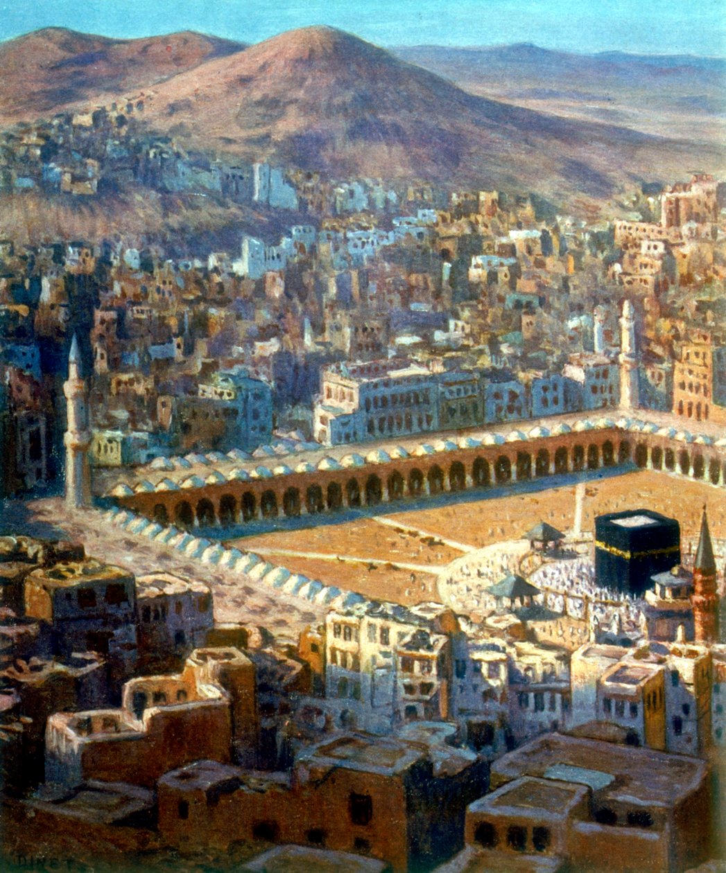 "منظر لمكة" ، من حياة محمد ، نبي الله ، حوالي ١٨٨٠-١٩٢٠ بواسطة ألفونس إتيان دينيه