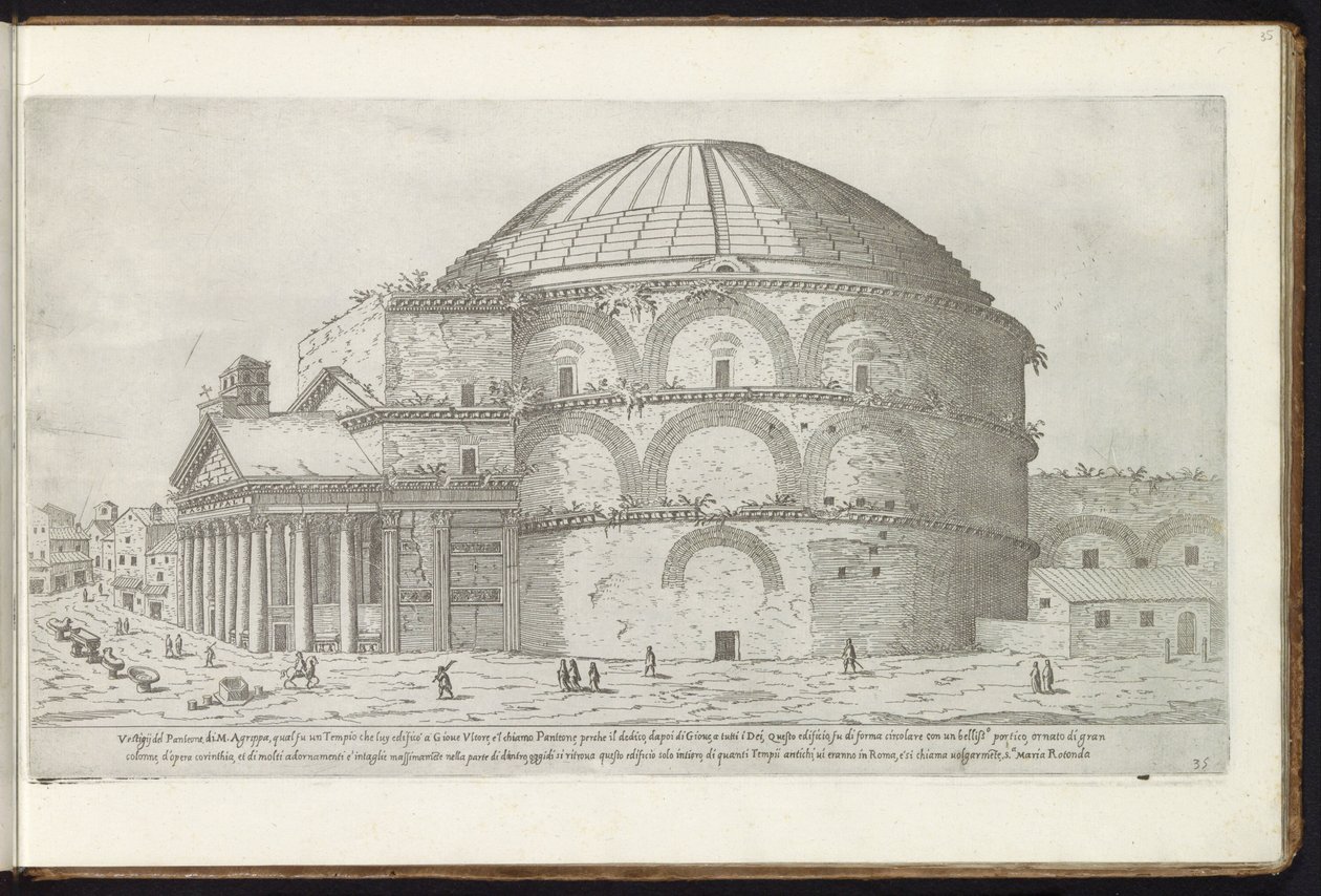 بانثيون تي روما بوويركين uit de oudheid (عنوان المسلسل) بقايا العصور القديمة في روما تم جمعها وتصويرها في منظور من قبل ستيفانو دو بيراك باريسينو (عنوان السلسلة على الكائن) بواسطة إتيان دوبراك