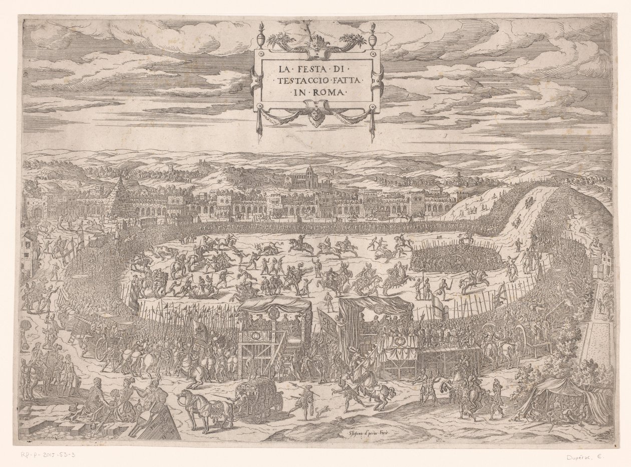 العيد البابوي في تستاشيو في روما عام 1534 La festa di Testaccio fatta في روما (العنوان على الكائن) بواسطة إتيان دوبراك