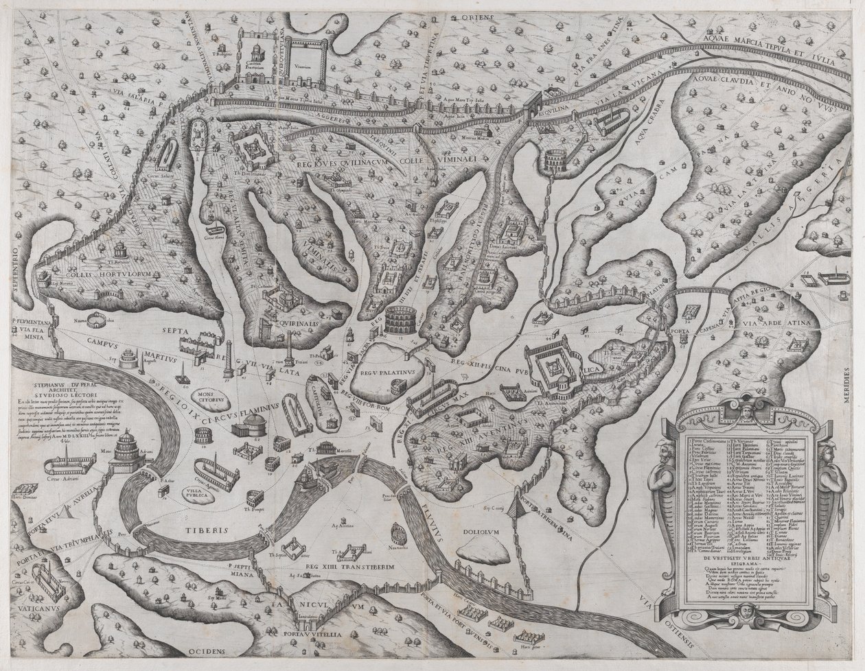مرآة العظمة الرومانية: روما القديمة وتلالها ، من الغرب ، 1573 ، 1573. بواسطة إتيان دوبراك