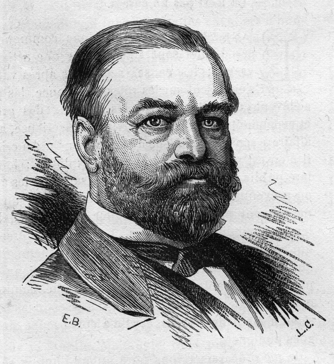 صورة لأدولف كوشيري (1819-1900) ، سياسي فرنسي. نقش بوكور في "" Le Monde Illustré "" رقم 1287 بتاريخ 26 نوفمبر بواسطة إتيان غابرييل بوكورت