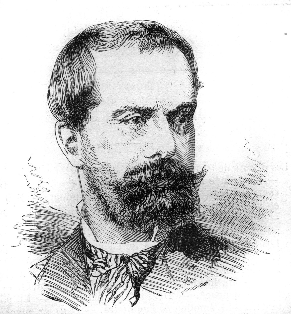 صورة بول ديفيس (1837-1889) ، محامٍ وسياسي فرنسي. نقش بوكور في "" Le Monde Illustré "" رقم 1287 بتاريخ 26 نوفمبر بواسطة إتيان غابرييل بوكورت