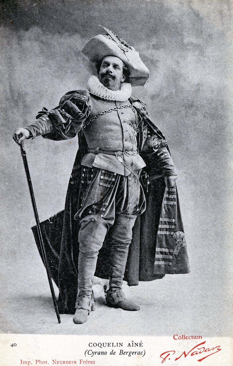 كونستانت كوكلين المعروف أيضًا باسم شيخ كوكلين (1841 - 1909) في زي Cyrano de Bergerac (الصورة) بواسطة إتيان نيوردين