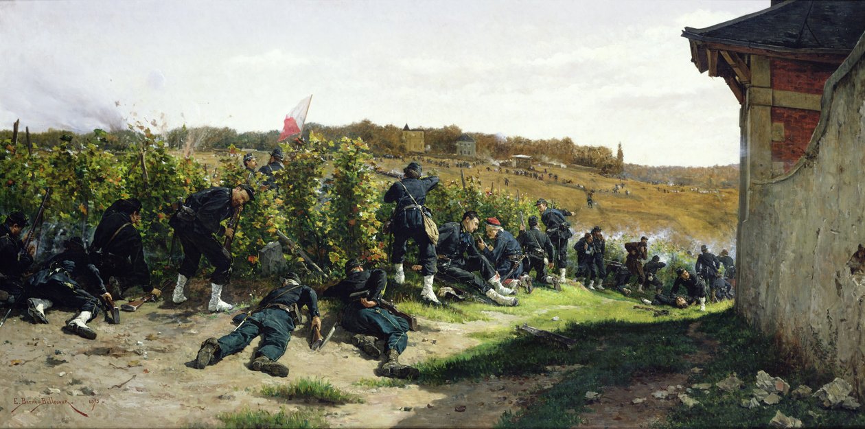 ال Tirailleurs de la Seine في معركة رويل مالميزون ، 21 أكتوبر 1870 ، 1875 بواسطة إتيان بروسبر برن بيليكور