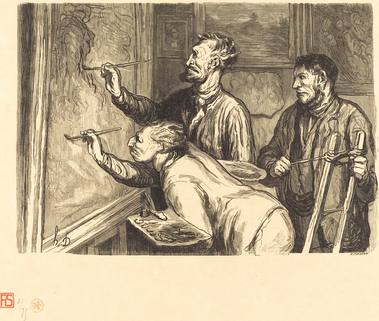 معرض الرسم 1868 - ضربة الفرشاة الأخيرة بواسطة إتيان بعد Honoré Daumier