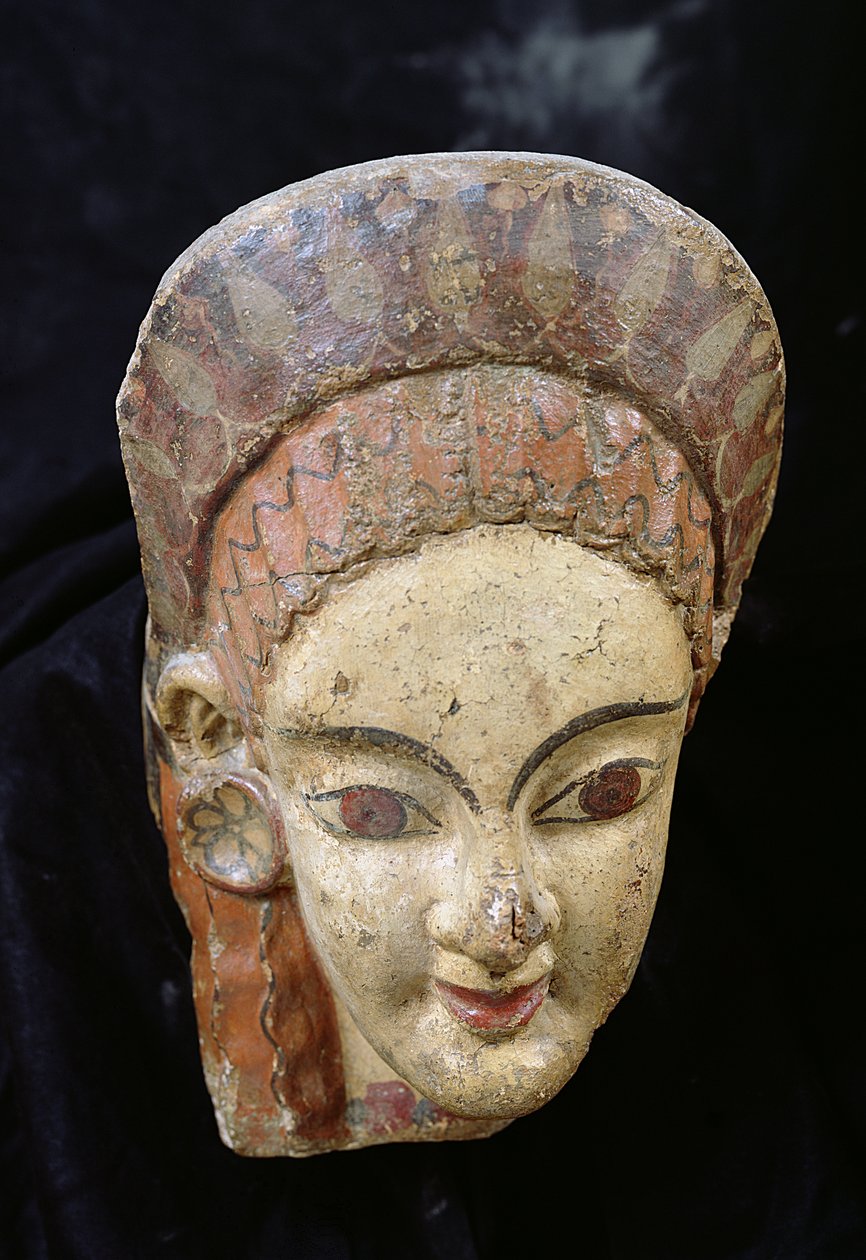 Antefix برأس أنثى ، من Cerveteri (الفخار) بواسطة إتروسكان