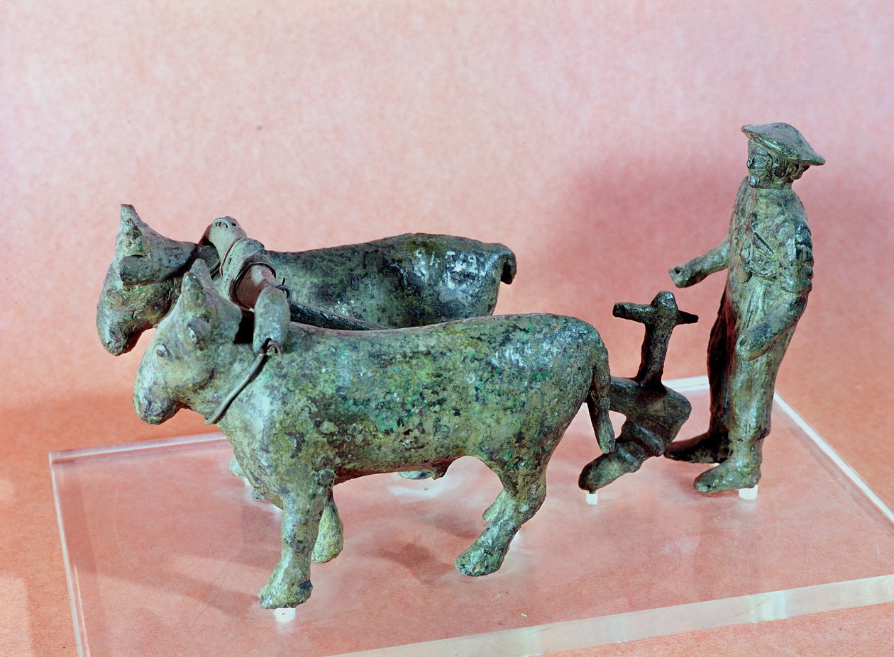 Plowman of Arezzo ، من Cerveteri ، القرن السادس قبل الميلاد (برونزية) بواسطة إتروسكان