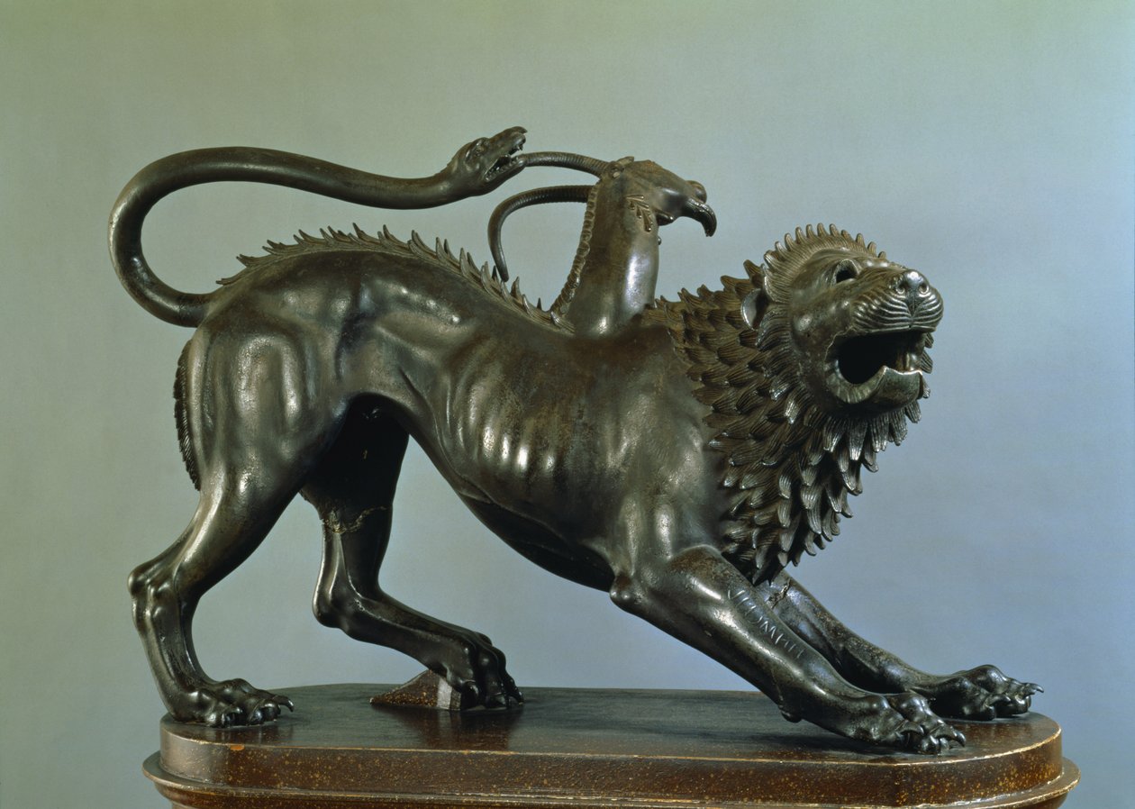 الوهم الجرحى من Bellerophon (برونزية) (لمزيد من التفاصيل انظر 104199) بواسطة إتروسكان