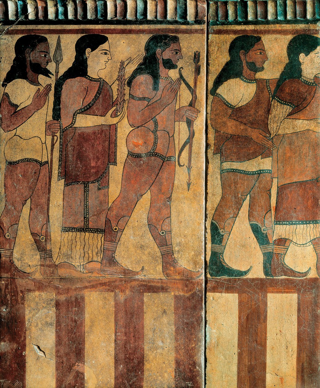 الحضارة الأترورية - "لوحة كامبانا" التي تمثل موكبًا من Banditaccia Necropolis ، Cerveteri ، روما ، 550-520 قبل الميلاد (الطين) بواسطة إتروسكان