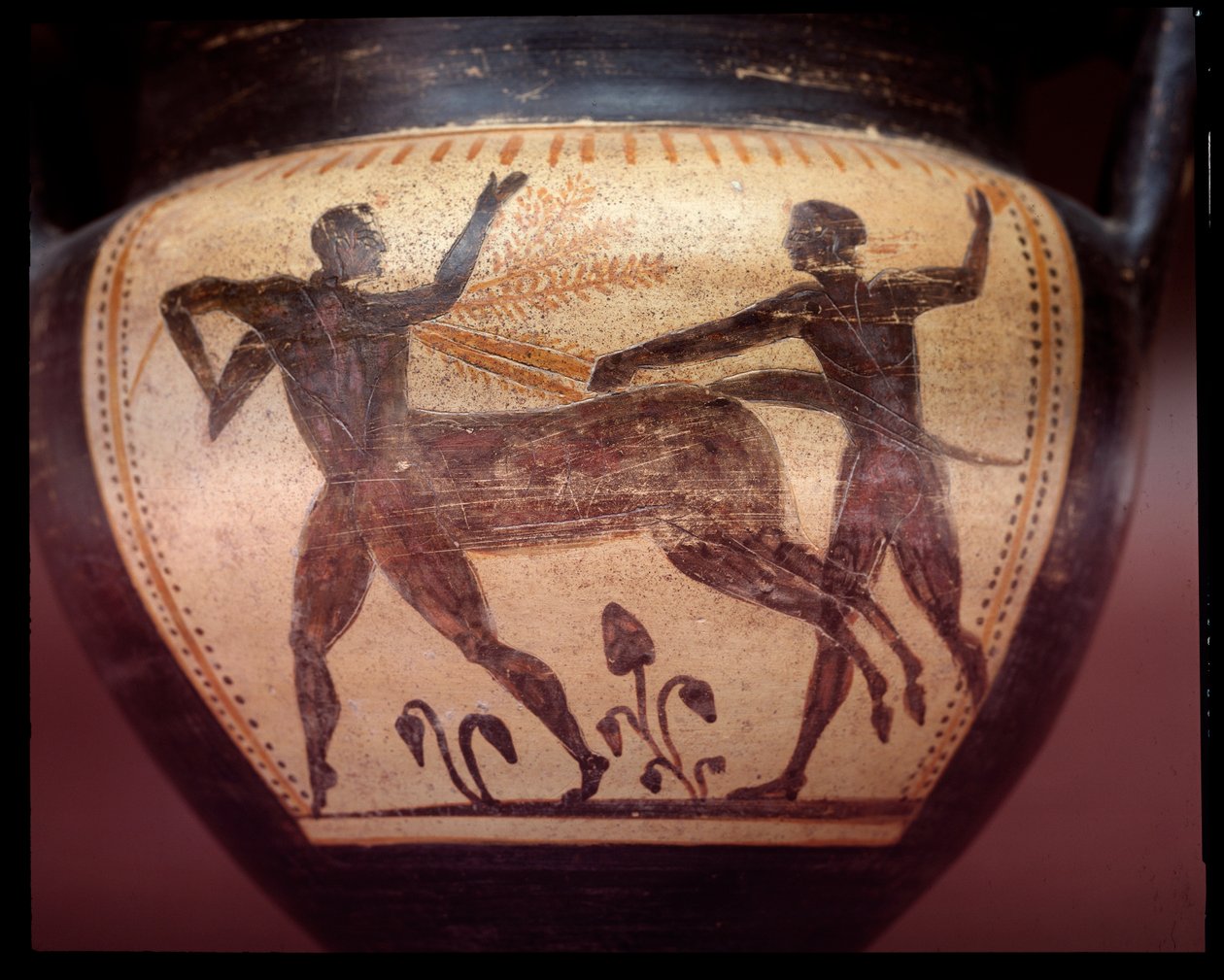 Terracotta krater مع تمثيل centauromachy ، نهاية القرن السادس قبل الميلاد بواسطة إتروسكان