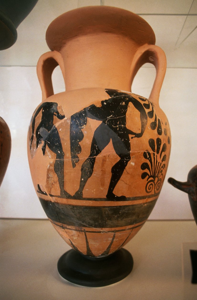 Etruscan black-figured vase, from Roselle archaeological site, Tuscany, Italy بواسطة إتروسكان إتروسكان