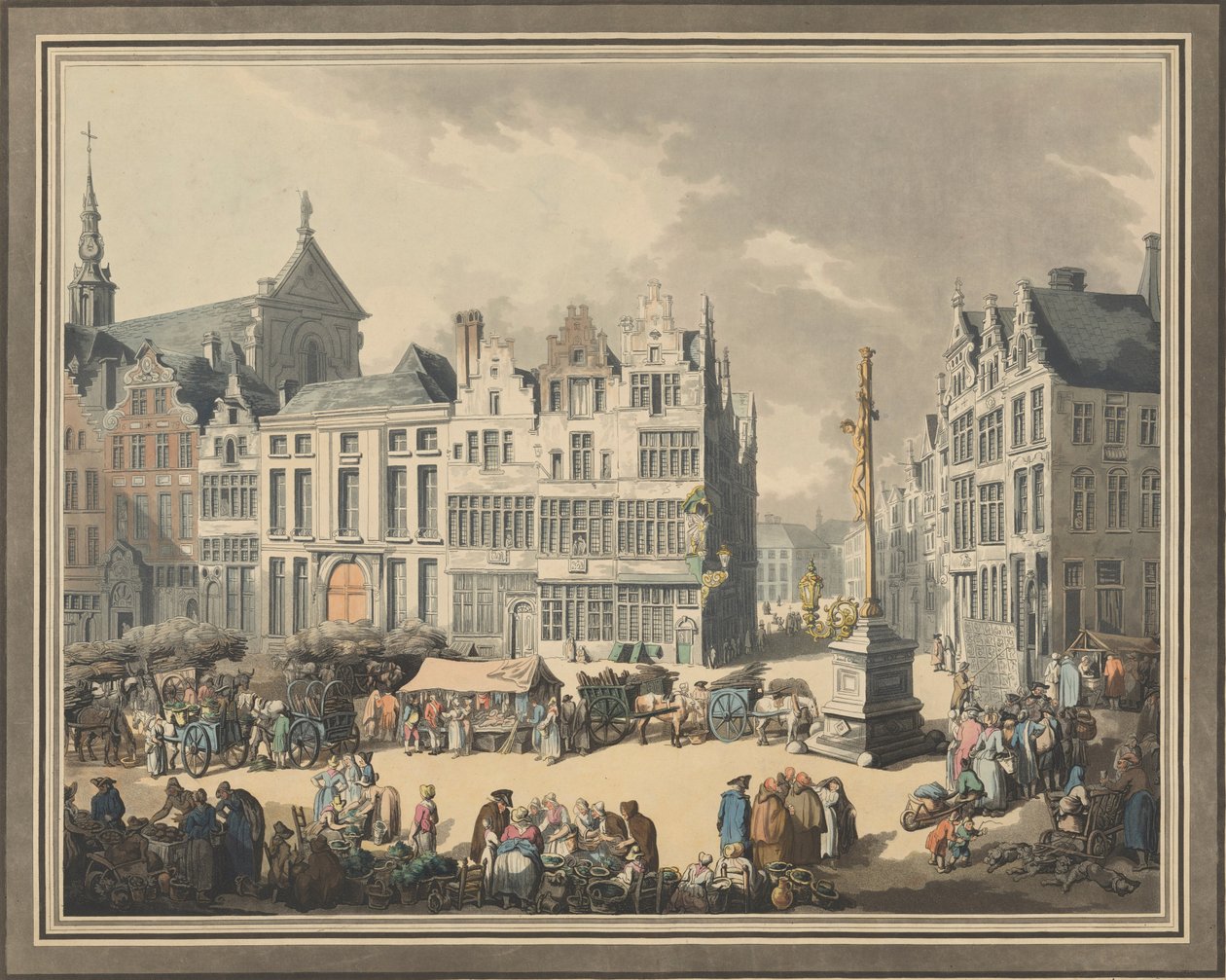 Place de Meir at Antwerp، 1797. بواسطة يوجين بوبيل