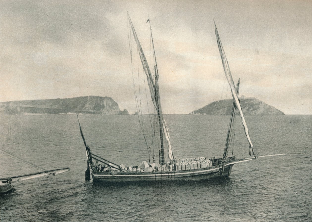 قارب شراعي في ميناء نابولي ، إيطاليا ، 1927 بواسطة يوجين بوبيل