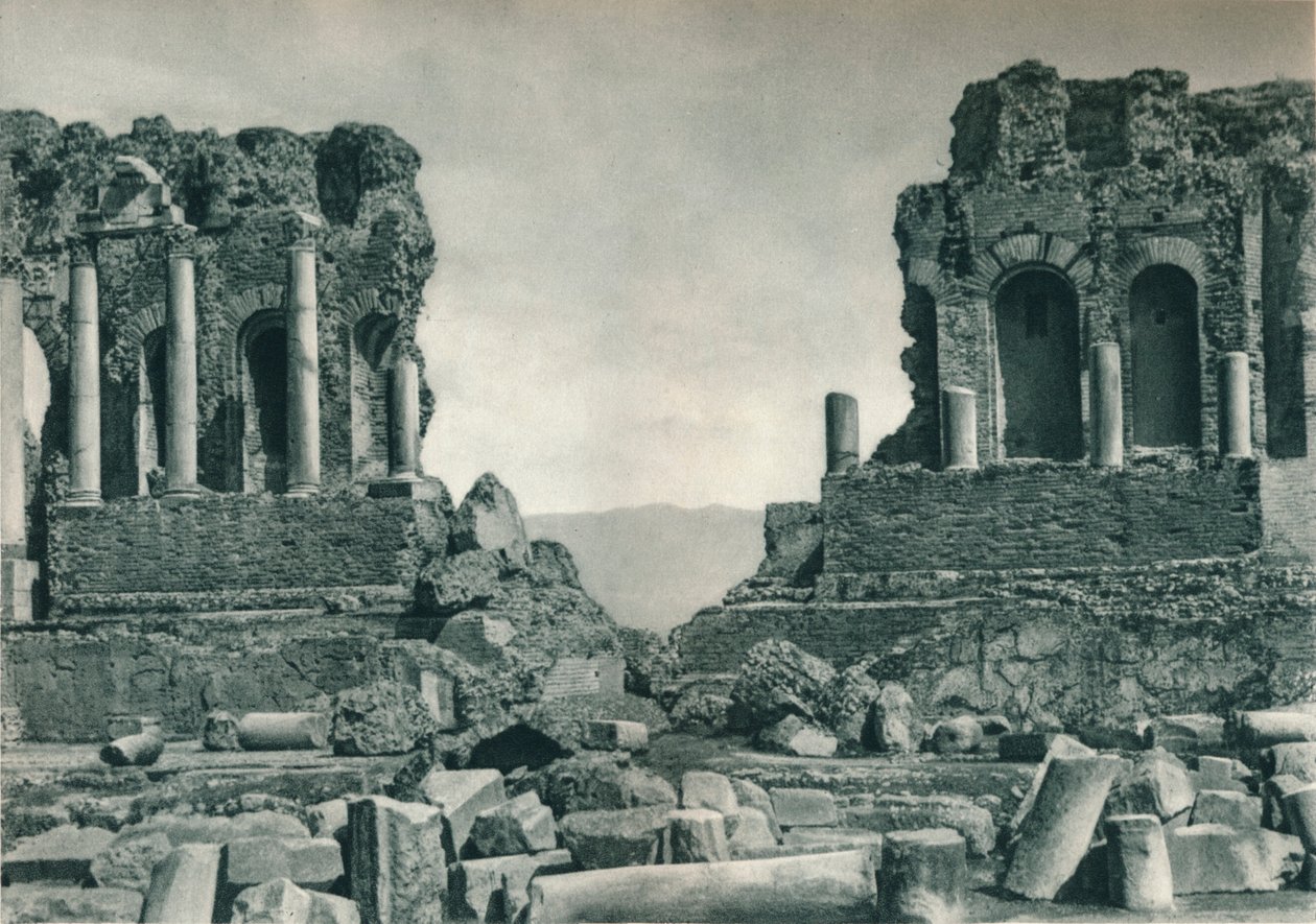 مسرح المسرح اليوناني ، تاورمينا ، صقلية ، إيطاليا ، 1927 بواسطة يوجين بوبيل