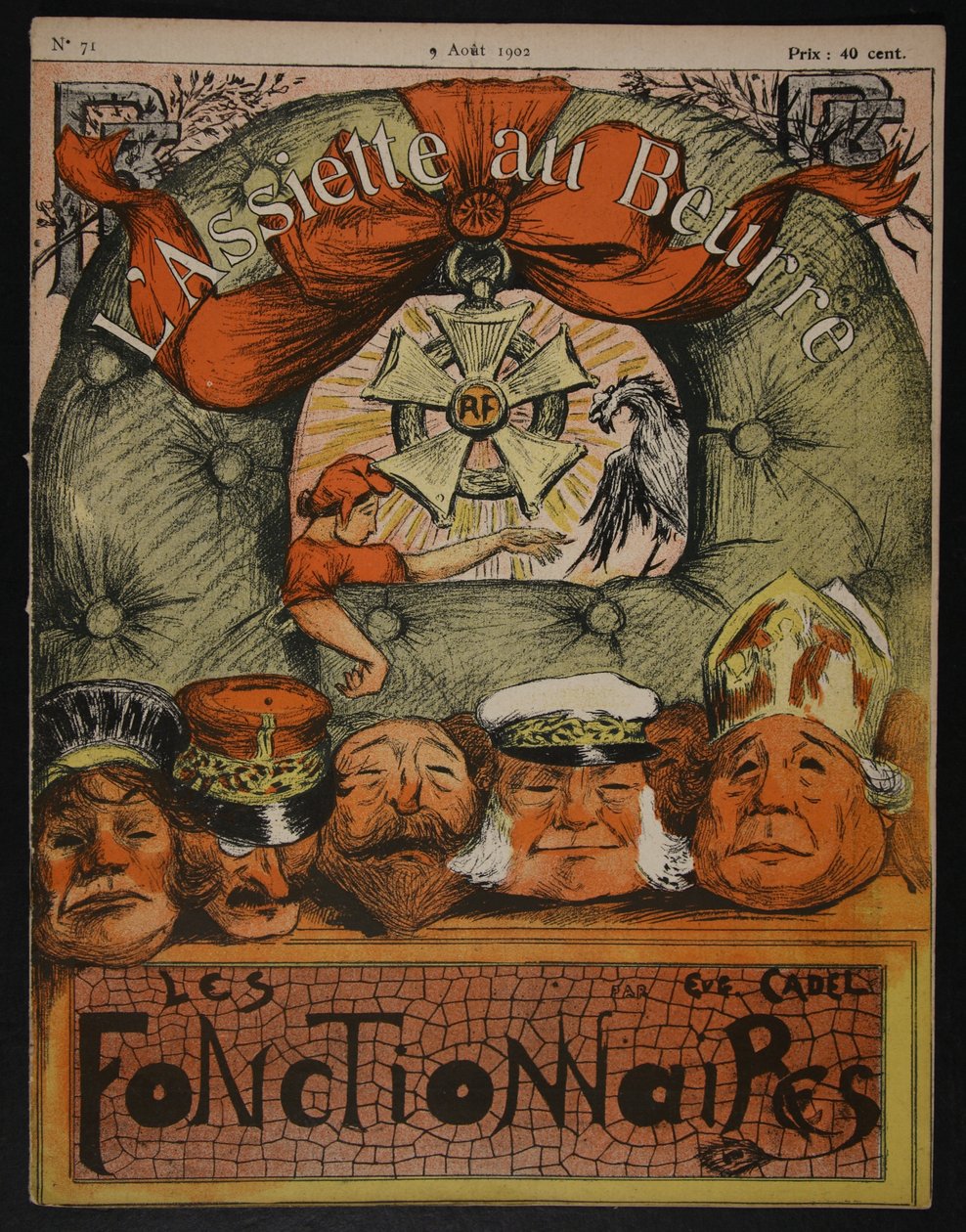 الغلاف الأمامي ، من L&39;assiette au Beurre: The Officials ، 9 أغسطس 1902 بواسطة يوجين كادل