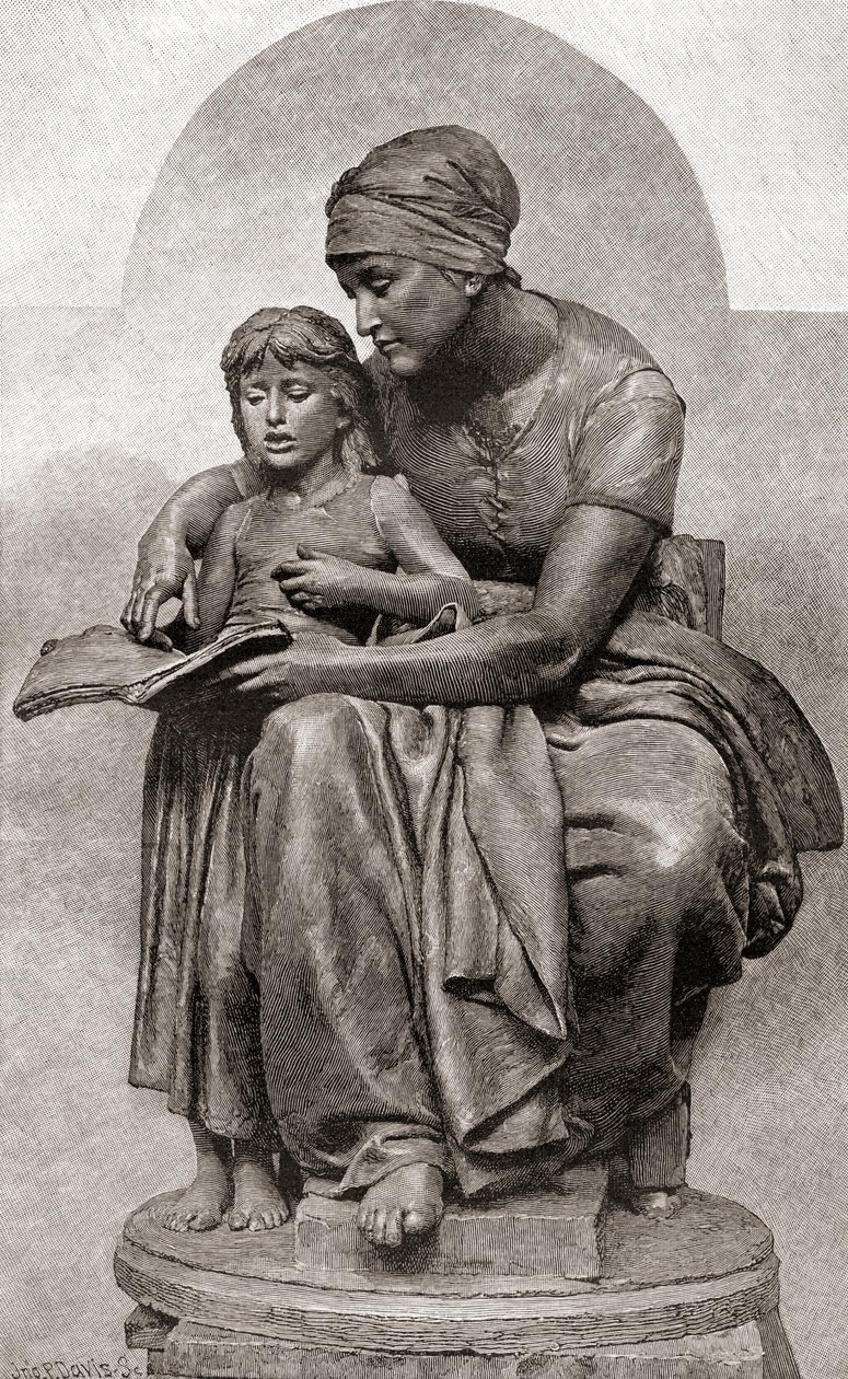 La Educación تعليم الأم أو الأمومة ، من مجلة The Century Magazine ، نشر عام 1887 بواسطة يوجين ديابلانش