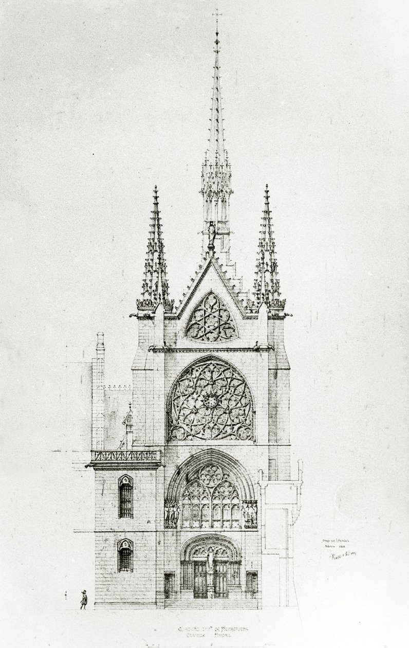 رسم لاستعادة الكنيسة ، Château de Pierrefonds ، 1864 بواسطة يوجين إيمانويل فيوليت لو دوك