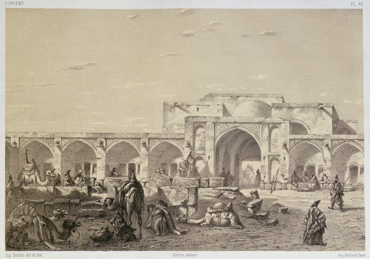 Caravanserai على الطريق من أصفهان إلى شيراز بواسطة يوجين فلاندين