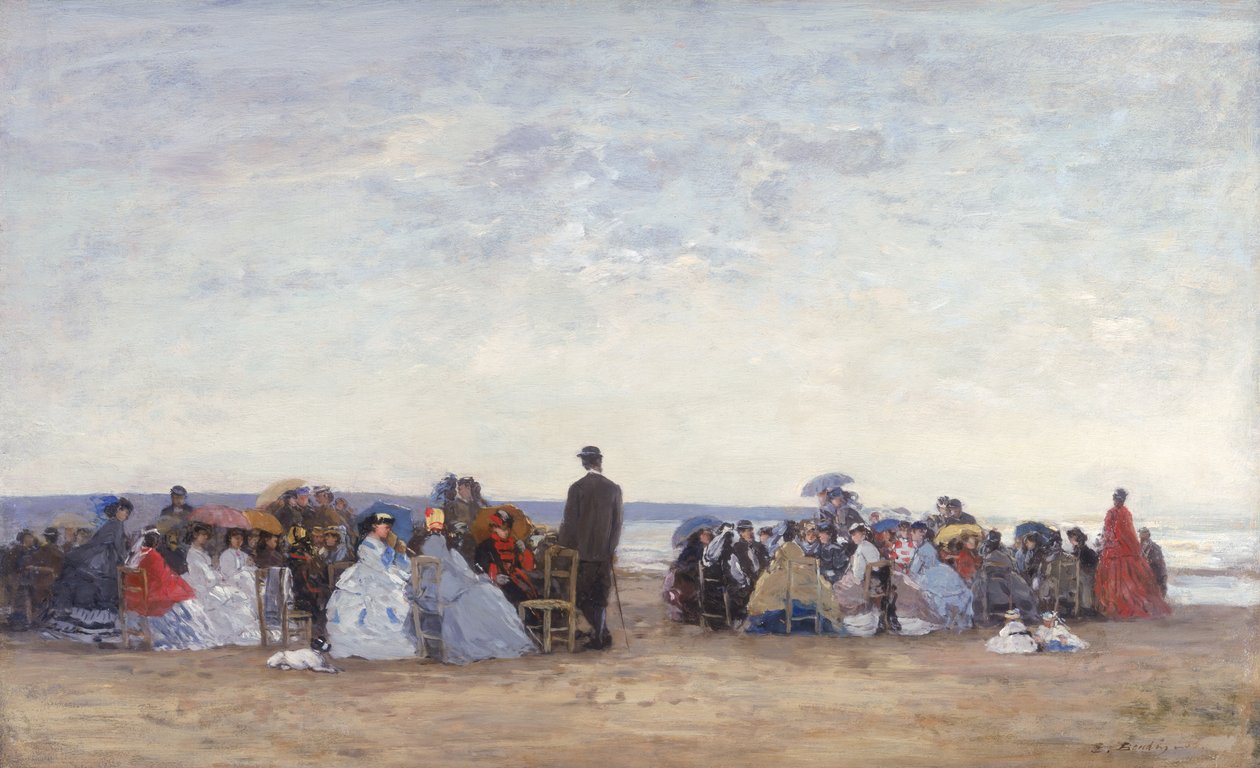 مشهد الشاطئ بالقرب من تروفيل ، c.1863-66 بواسطة يوجين لويس بودين