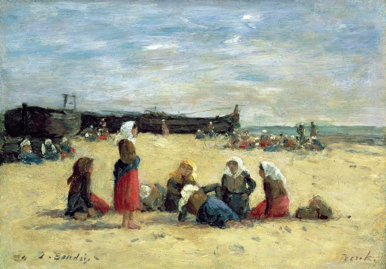 بيرك ، الصيادون على الشاطئ ، 1876 بواسطة يوجين لويس بودين